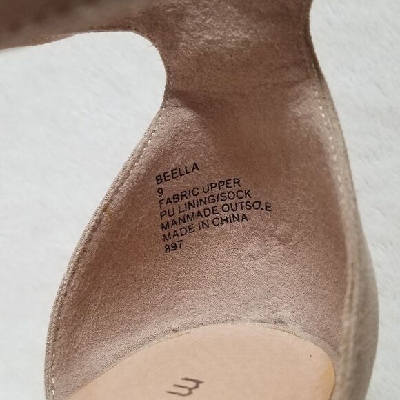 MADDEN Girl Beella Tan Suede Heeled Sandal Strappy - Picture 8 of 15